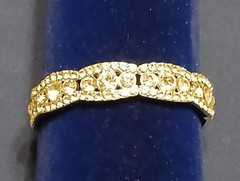 Vintage Midcentury 1950’s Rhinestone Stretch Link Bracelet 2.25″ diameter