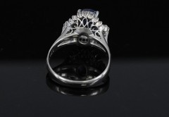 Fine 2.37ct GIA Madagascar Sapphire & 0.54ct Diamond Platinum Ring Size 6.75