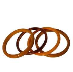 Lot of 4 Vintage Bakelite Bangle Bracelets – Semichrome Positive FALL Colors
