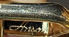 ANSON Goldtone Mesh Checkerboard Cufflinks Bullet Back Signed Good Condition