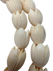 Vintage Hawaiian Ming Style Pikake Jasmine Beaded Necklace 26” Earring Set WB3