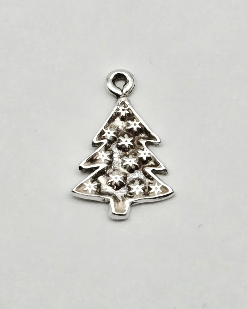 VTG Sterling Silver Christmas Tree Wunter Holidays Petite Charm Pendant – 1.1g