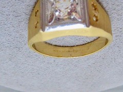 RARE 14k K YELLOW GOLD FILLED NEW OLD STOCK 70’S SIZE 12.75 SOLITAIRE RING