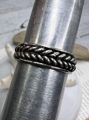 Vtg Twisted Cable Ring Sterling Silver 925 Band Size 10.25 Men Woman Jewelry 🖤