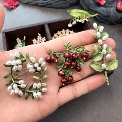 Fashion Antique Brooch Enamel Pearl Pin Accessories For Woman Wedding Party Gift
