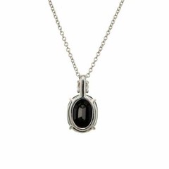 Peter Suchy 3.51 Carat Oval Sapphire Diamond White Gold Pendant Necklace