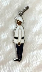 2 VTG Sterling Silver Enamel Charms Pendants Nassau Bahamas Map and Policeman