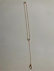 14k Yellow Gold Filled Quartz Pendant Chain Necklace Y Drop 15in plus 4in Drop