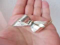 Beautiful, old brooch, bow, 835 silver, Theodor Klotz Teka, handmade