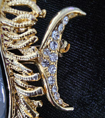 Lot of 3 Black Enamel Blue Rhinestone Fish Whale Brooch Nautical Sea Life Beach