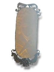 Fifirose Carved Bison Bone Cameo Pendant Sterling Garnet 3”