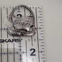 Vintage Rotary Telephone Brooch Eye Glasses Holder Pin Phone Pewter Silver Tone