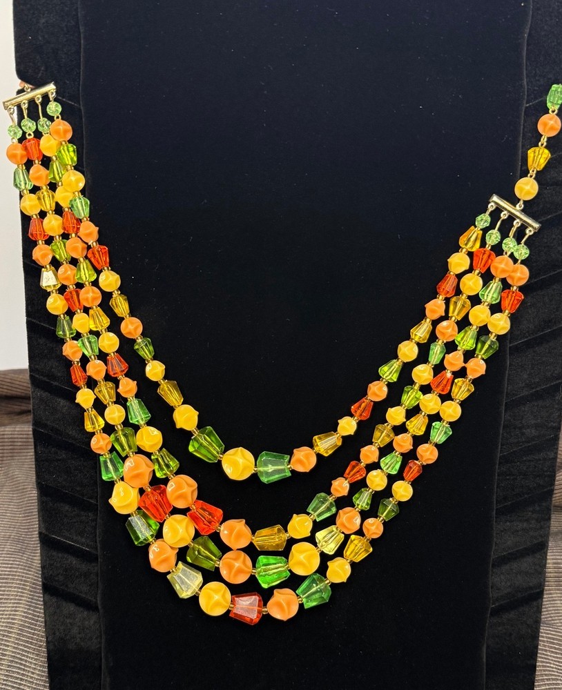 Vintage Germany 4-Strand Beaded Necklace – Fruit Salad