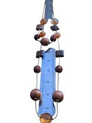 Vintage Boho Earthy Layered Necklace Wood Beads Amber Crystal Carnelian Tone 30″