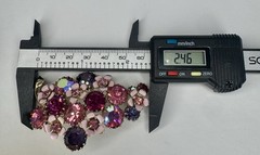 VTG Signed WEISS Pink Purple AB Rhinestone GrapeCluster Enamel Floral Brooch MCM