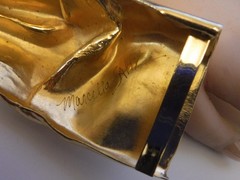 Authenticated Designer Marcella Saltz Signed Modern Minimalist Belt Buckle Rare