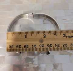 Vintage Petite 925 Sterling Silver Hinged Bangle Bracelet w/Safety Chain