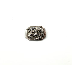 Vintage Sterling Silver Flower Brooch Art Nouveau Art Deco Style