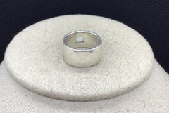 Vintage Sterling Silver 925 Opal Stone Wide Ring Sz 7.75 S195