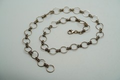 Vintage Sterling Silver Unique Byzantine Chain Necklace 16.5″ x 10mm JB50