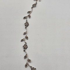 Dee Berkley Sterling Silver Floral Branch Marcasite Collar Necklace 17″ 16.6g