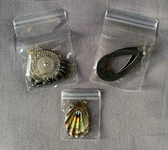 3 Pair Dangle Pierced Earrings Black Beads On Silver Tone, Black, & Multi Color