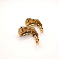 Vintage Gold Tone Clip On Earrings Multi Color Crystal Jewel Tone Rainbow Multi