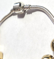 VINTAGE STUNNING STERLING EMOJI SLIDE CHARMS SIGNED 925 BRACELET