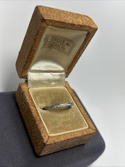 Art Deco Platinum Single Cut Diamond Eternity Wedding Band Ring