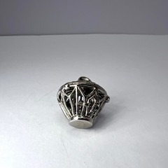 Vintage Sterling Silver Birdcage Charm Pendant Bird on Swing Cottage Victorian