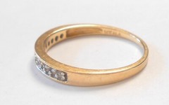 Classic Channel Set ..06ctw 13 Diamond 14K Yellow Gold 2.5mm Band Ring Size 7