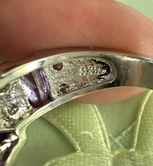 Vintage QVC HSN ? Amethyst & Clear CZ Sterling Silver Cocktail Ring Sz 7 6.6g
