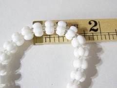 Vintage White Milk Glass Necklace Molded Cloud Bubble Beads Slide Clasp