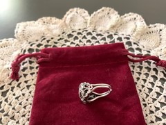 Vintage Beau Sterling Silver Dome Ring | Adjustable Scrollwork Size 7–8 | Gift-R