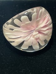 Vintage Glass Dome Cocktail Ring Size 9 Stunning