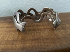 Vintage Hawaiian Fish Bracelet Silver Artist Crafted Jewelry