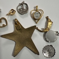 Vintage Large 30+ Pendant Collection | Mix Lot Rhinestones Gold Silver Tone