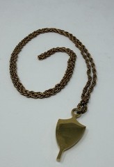 Vintage Jostens Pendant w/ Necklace- Shield/ Key Pendant- Gold Tone Chain- 1997