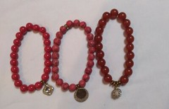 LOT OF THREE BRACELETS-ONE SIZE FITS ALL, ADJUSTIBLE, BEADED