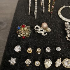 Vintage Unmatched Earrings Lot of 110 All Rhinestones For Crafts Junk Jewelry