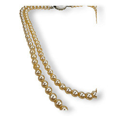 Vintage Sarah Coventry Faux Pearl Two Strand Necklace Reversible Clasp