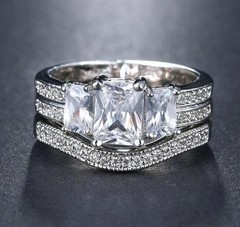 3Ct Art Deco Vintage Style Lab Created Diamond Engagement 14k Gold White FN Ring