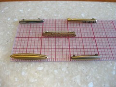 Lot 5 Antique Bar Pins Gemstones? Shell, Etched Floral, Solid Gold Top