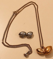 Vintage 3D Football Charm Necklace Gold Silver Tone Sports Jewelry 4 Pendants