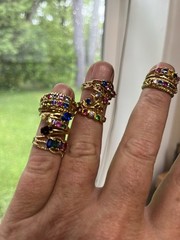 Birthstone Mothers Sample Ring Gold Tone – Lot of 24 – Sold As Is