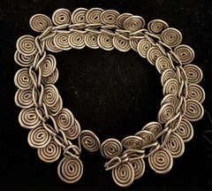 Vintage 800 Silver 7.5” Coil Swirls Handmade Hook Clasp Bracelet
