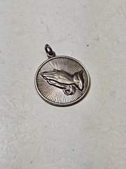 Vintage JMS Sterling Silver Charm Pendant Serenity Prayer Praying Hands Bracelet