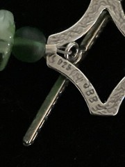 Gorgeous Vintage Necklace And Bracelet Green Glass Beads Sterling Clasps Glows