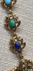 Rare Vintage Goldtone Hollycraft Cabochon Statement Necklace