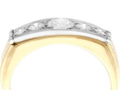 0.68Ct Diamond and 18k Yellow Gold 18k White Gold Dress Ring Circa 1950
